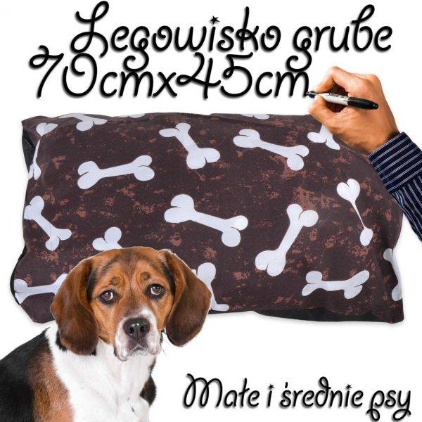 Legowisko dla psa średnie grube brązowe