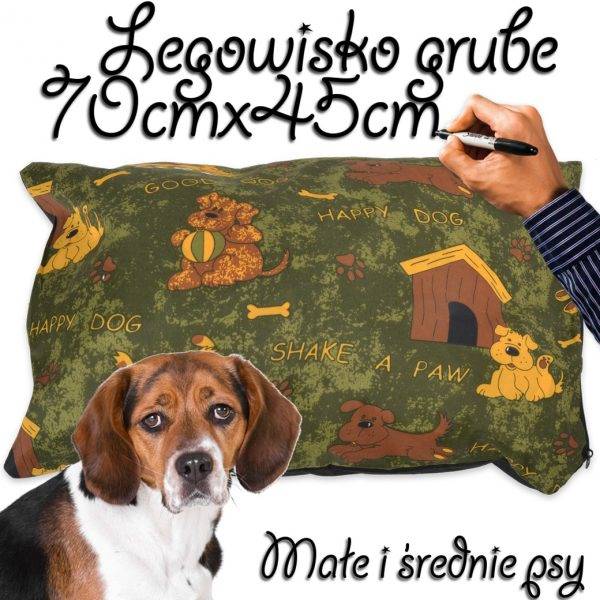 Legowisko dla psa średnie grube zielone