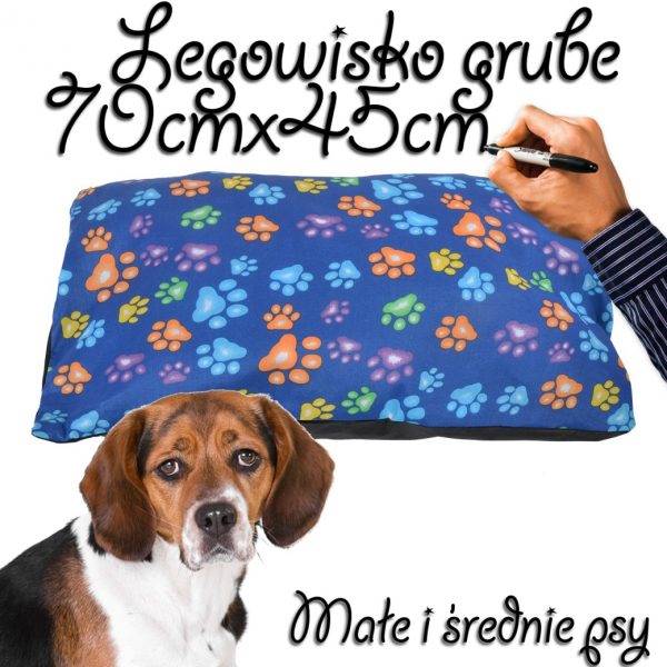 Legowisko dla psa średnie grube niebieskie