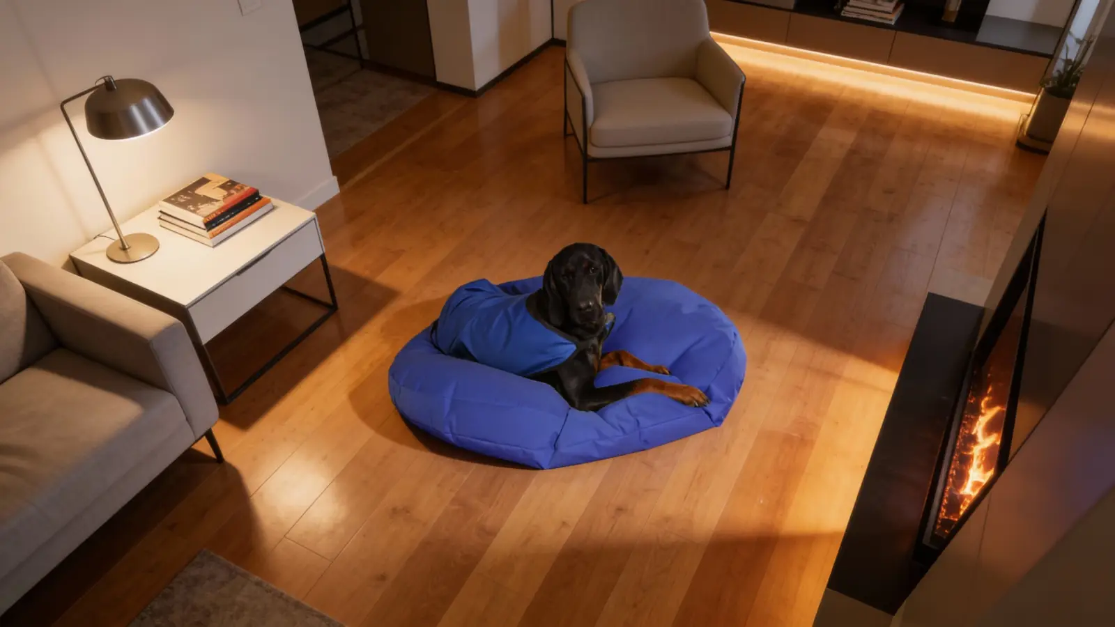 Legowisko okrągłe wodoodporne dla psów – Kwarc