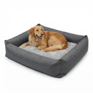 Kanapa miękka kodura z futerkiem dla psa – Szafir szara