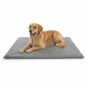 Mata z ekoskóry do kojców dla psów – Szmaragd siwa