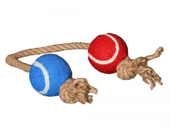 Zabawka dla psa piłki na sznurku do aportowania