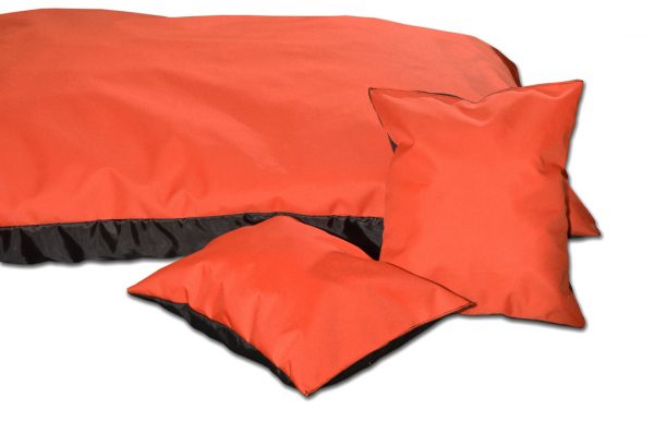 Poduszki dwukolorowe dla psa do kanapy pomarańczowe