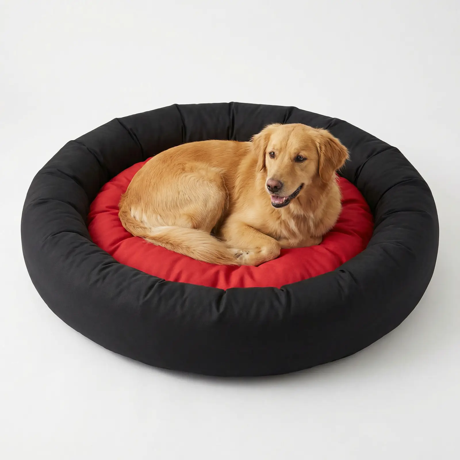 Legowisko pączek wodoodporny dla psa – Jowisz czarno czerwony