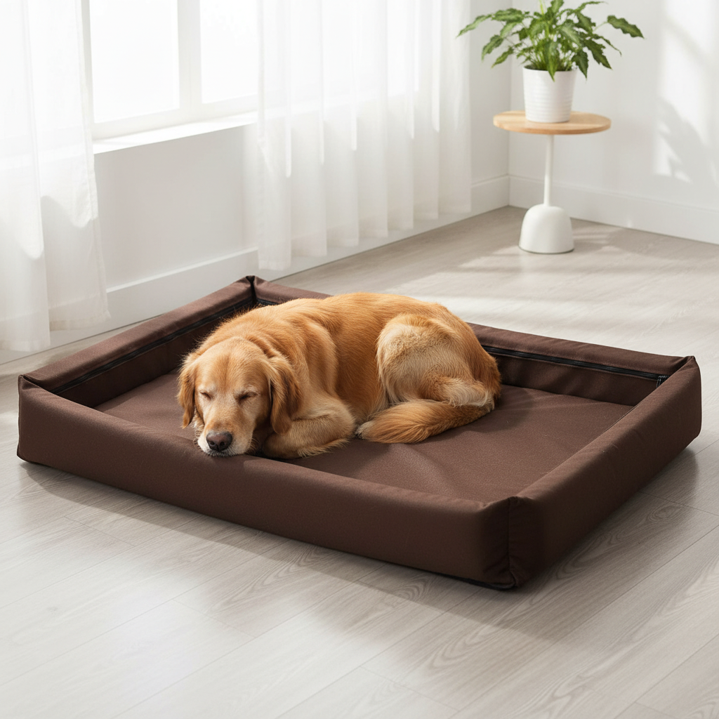 Wodoodporna tkanina legowiska Wenus chroniąca przed zabrudzeniami brązowa