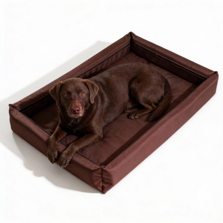 Legowisko dla psa z rozbieralnym pokrowcem na zamek, model Wenus brązowawa ciemna